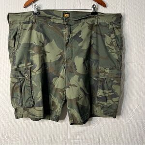Lee Camouflage Cotton/Spandex Cargo Shorts Rip Stop Outdoor Pockets Size 46